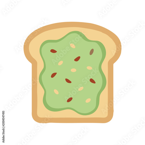 Slice of Bread with Green Spread.