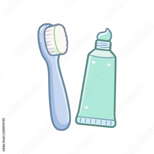 Toothbrush and toothpaste for oral care.