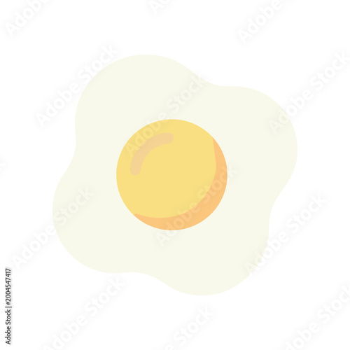 Fried egg on white background.