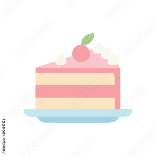 A slice of pink layered cake.