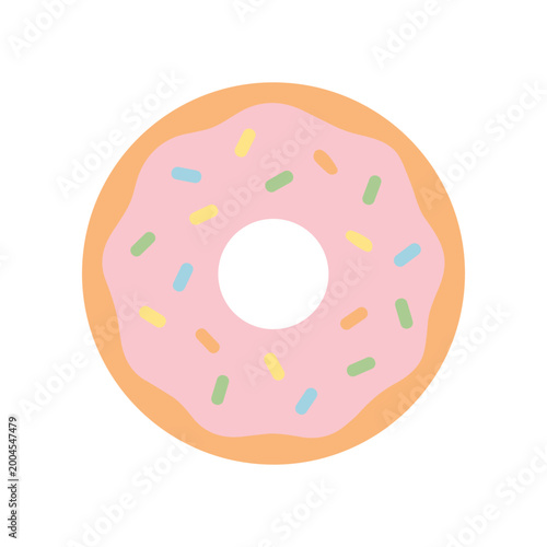 Colorful Donut with Sprinkles Decoration.