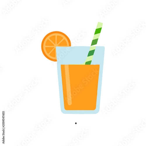 Fresh Orange Juice in Glass.