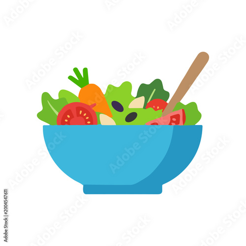 Fresh mixed green salad bowl.