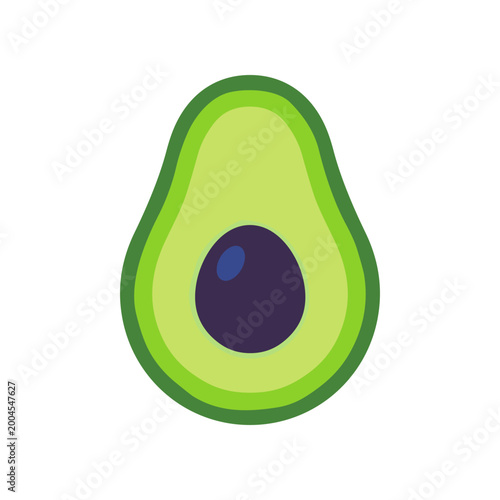 Avocado Fruit Cut Open Green.