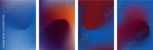 Tableau sur toile A set of four vertical abstract backgrounds each showcasing a smooth and fluid blend of colors