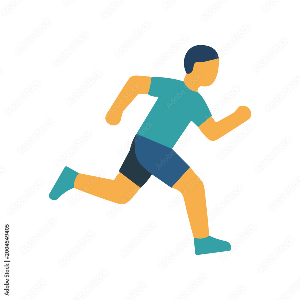 Fototapeta premium Man Running in Athletic Wear Outdoors.