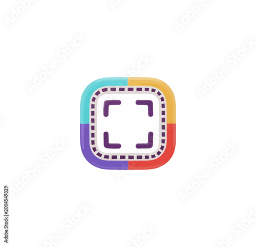 Abstract geometric icon composition on black background