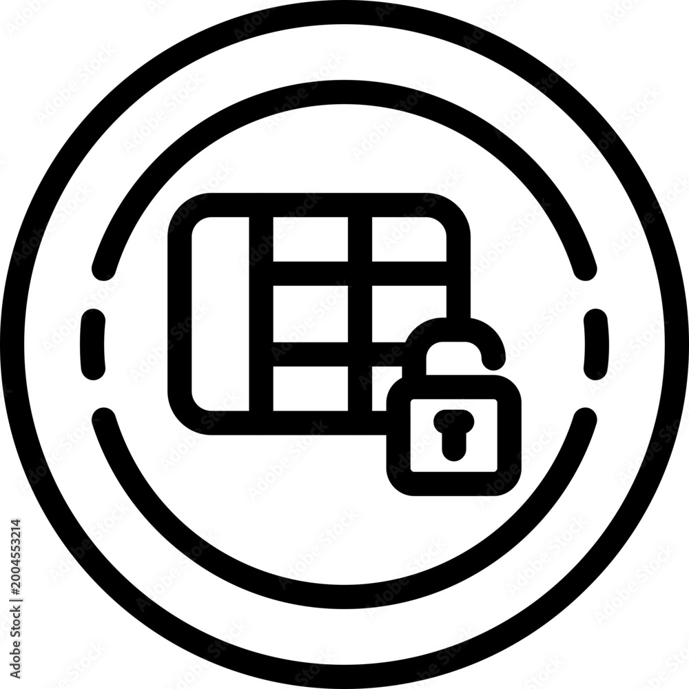 Fototapeta premium Table cells column unlock Icon