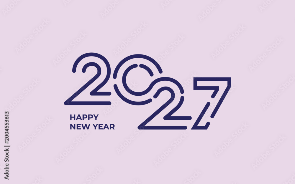 Fototapeta premium 2027 Happy New Year logo design. 