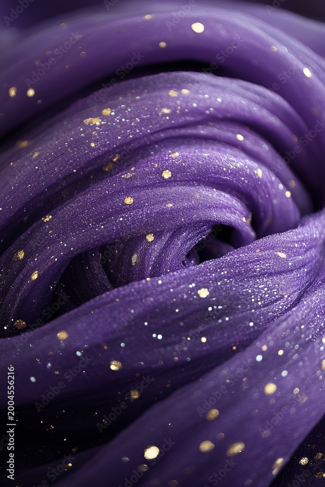 Fototapeta premium Elegant Abstract Purple Flowing Lines with Glimmering Gold Dust for Luxurious Background Design