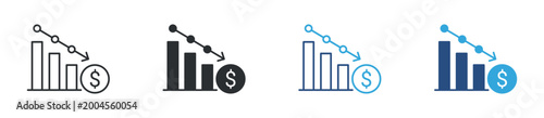 Valokuva Lower expenses icon set
