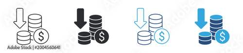 фотографія Reduce costs icon set