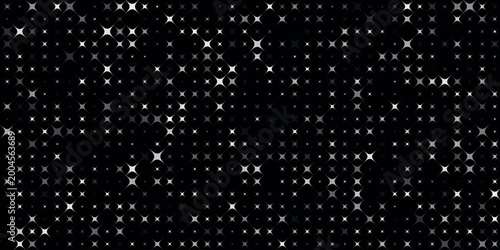 Fotografía Black and white starfield pattern seamless repeating geometric design with small