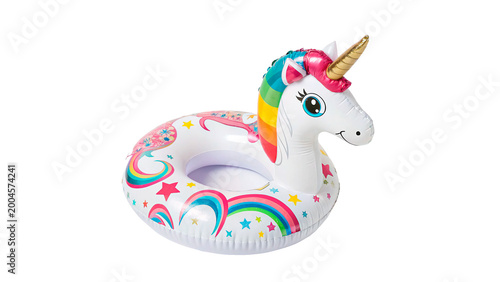 Unicorn Inflatable Pool Toy  on transparent background	