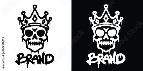 Crown Skull Urban graffiti style logo
