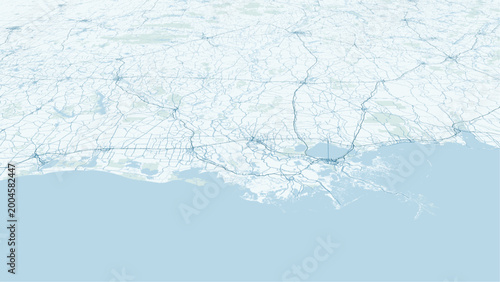 Foto Modern minimalist vector map of Louisiana, USA