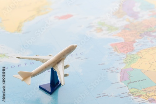 airplane flying around the world