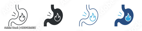 Fotografia Heartburn icon set