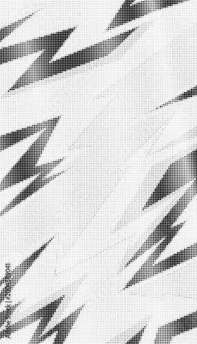 Abstract halftone pattern with jagged geometric shapes and dot texture