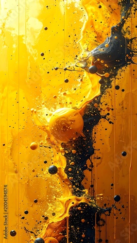Liquid yellow splash art