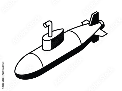 Submarine Icon Military Underwater Vessel Naval Defense Submarine