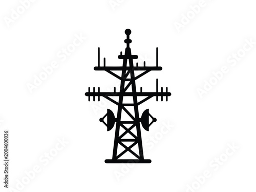 Communication Tower Icon Signal Antenna Radio Transmission Mast