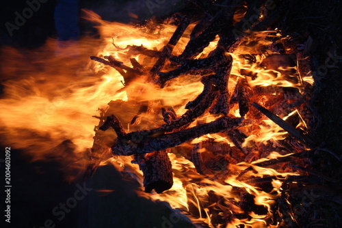 Canvas Print Close-up of a bonfire