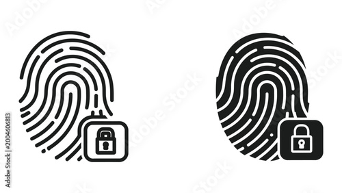 Canvastavla Fingerprint with lock icons representing security and authentication