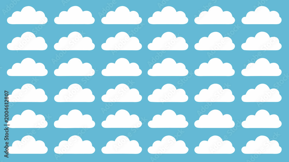 Fototapeta premium a grid of simple flat white cloud icons on a teal blue background high quality professional detailed modern