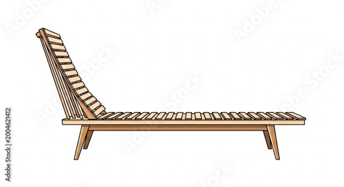 Canvastavla Elegant Wooden Lounge Chair with Modern Design.