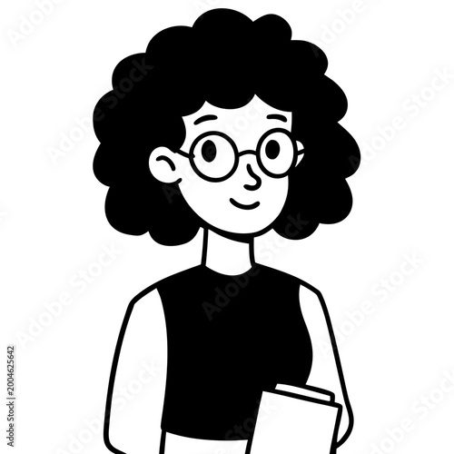 Smiling girl holding notebook and pen