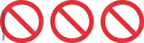 Prohibited circle sign, red prohibition icon representing ban symbol, restricted action, forbidden access, warning control, and safety regulation