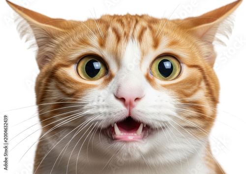 Orange Cat png Ginger Feline cutout Domestic Kitten png Tabby Cat cutout Wide-eyed Pet png Surprised Cat cutout Expressive Feline png Startled Kitten cutout isolated transparent background image