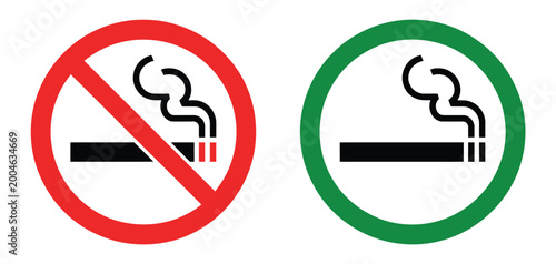 No smoking sign featuring prohibited cigarette and electronic cigarette symbols, smoke free environment warning, tobacco restriction notice, vaping ban, and safety compliance