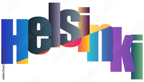 Colorful Gradient Text Design Featuring Helsinki City Name