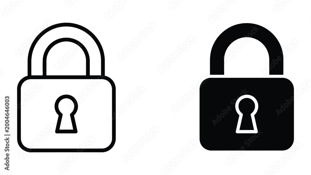 Fototapeta premium Open and closed padlock icons in contrasting colors