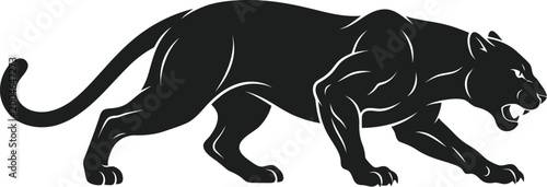Foto Black panther, wild animal, vector illustration, predator, wildlife