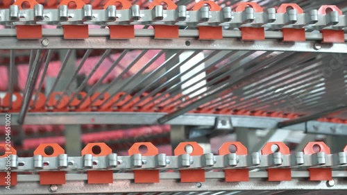 Metal tape bakery belt of automatic conveyor, Tape belt of automatic conveyor. product packaging concept