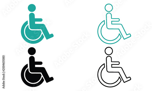 Foto Wheelchair accessibility icons variations in color and style