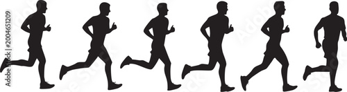 Fotografie Running sequence a visual breakdown of human locomotion in silhouette form