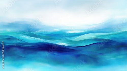 Abstract Ocean Waves Flowing with Gentle Textures and Calming Blue Hues Representing Serene Aquatic Motion