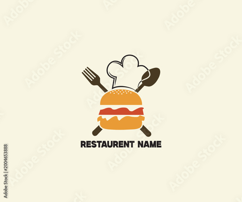 Professional Restaurant Burger Logo Template