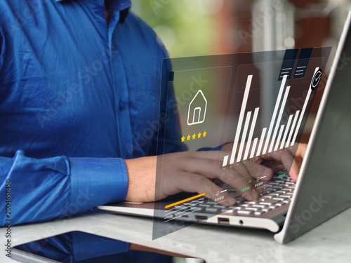 Business analytics data growth chart real estate investment property management digital marketing