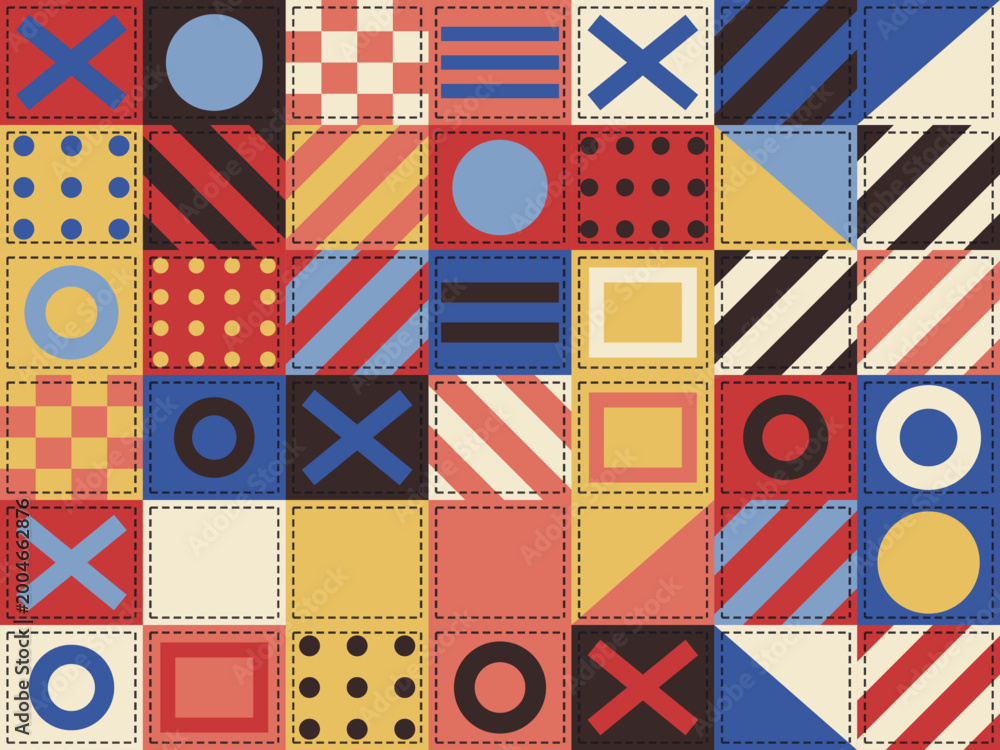 Obraz premium Handmade Patchwork Pattern Rustic Background