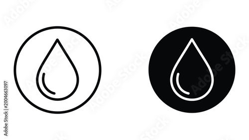 Water drop icon in positive and negative space design
