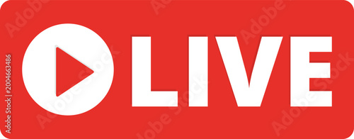 Live stream live red button vector icon