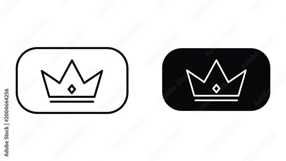 Fototapeta premium Crown icon in white and black color scheme