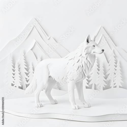 Paper Wolf in the Mountains