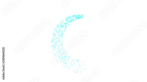 Foto blue glowing particles crescent arc shape isolated on transparent background