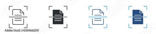 Foto Document scanning icon set